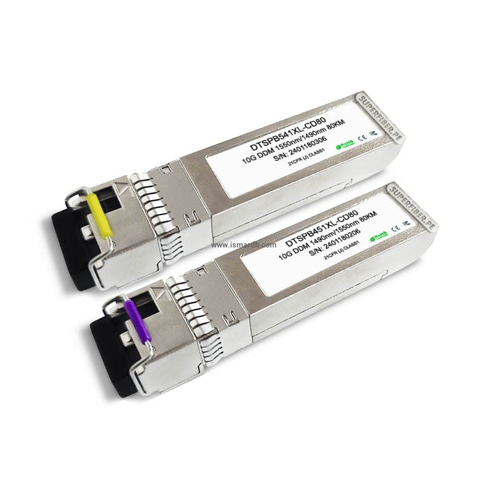 10G LC SFP+ 80km 1490-1550nm BIDI SM DDM