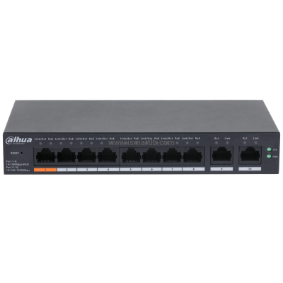 DAHUA POE SWITCH 8 PORT 10/100 MBPS + 2 PORTS GIGABIT DH-CS4010-8ET-60