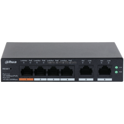 DAHUA POE SWITCH 4 PORTS 10/100MBPS + 2 PORTS GIGABIT DH-CS4006-4ET-60